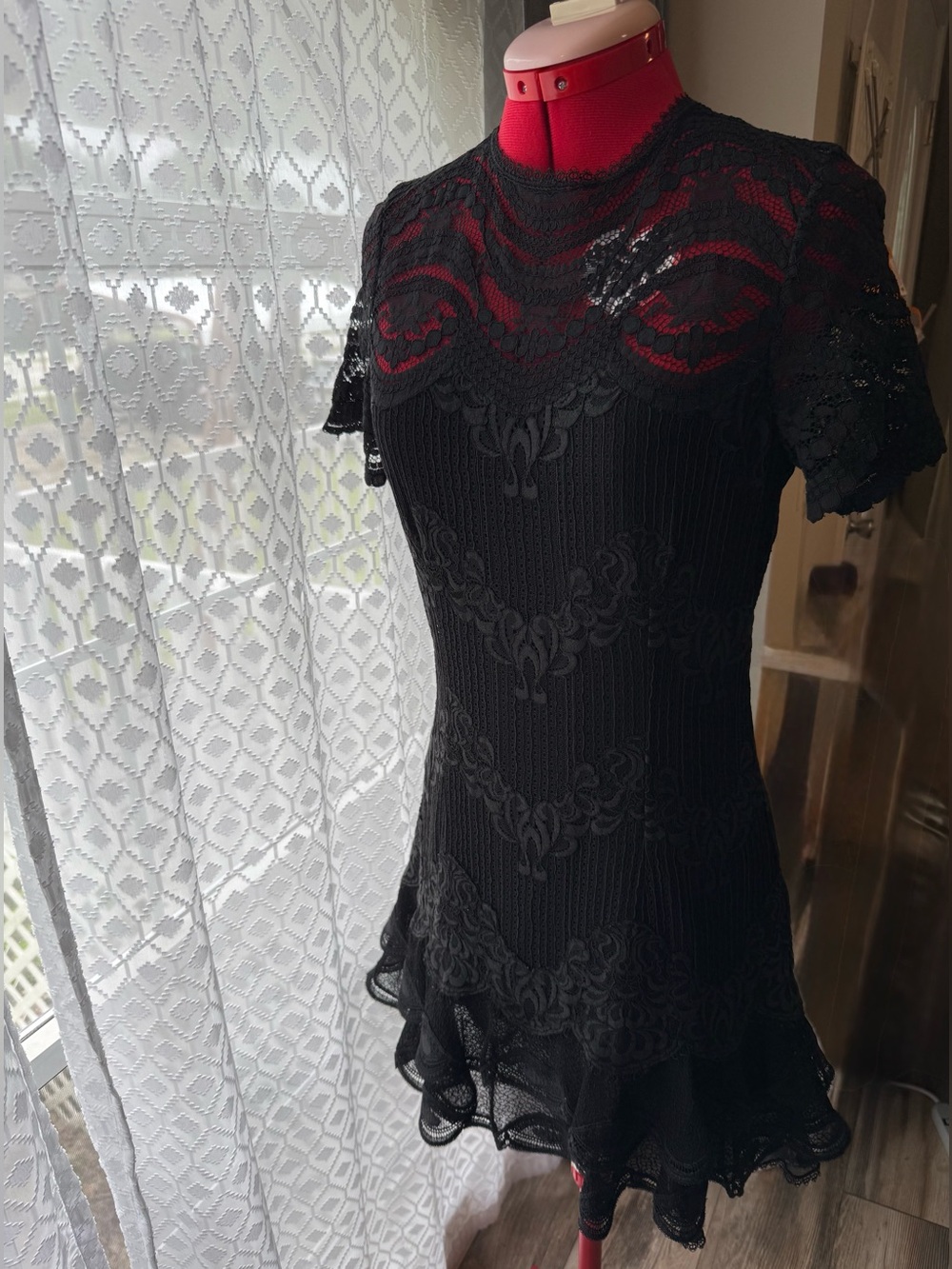 Jonathan Simkhai Mixed Black Lace Mini Dress